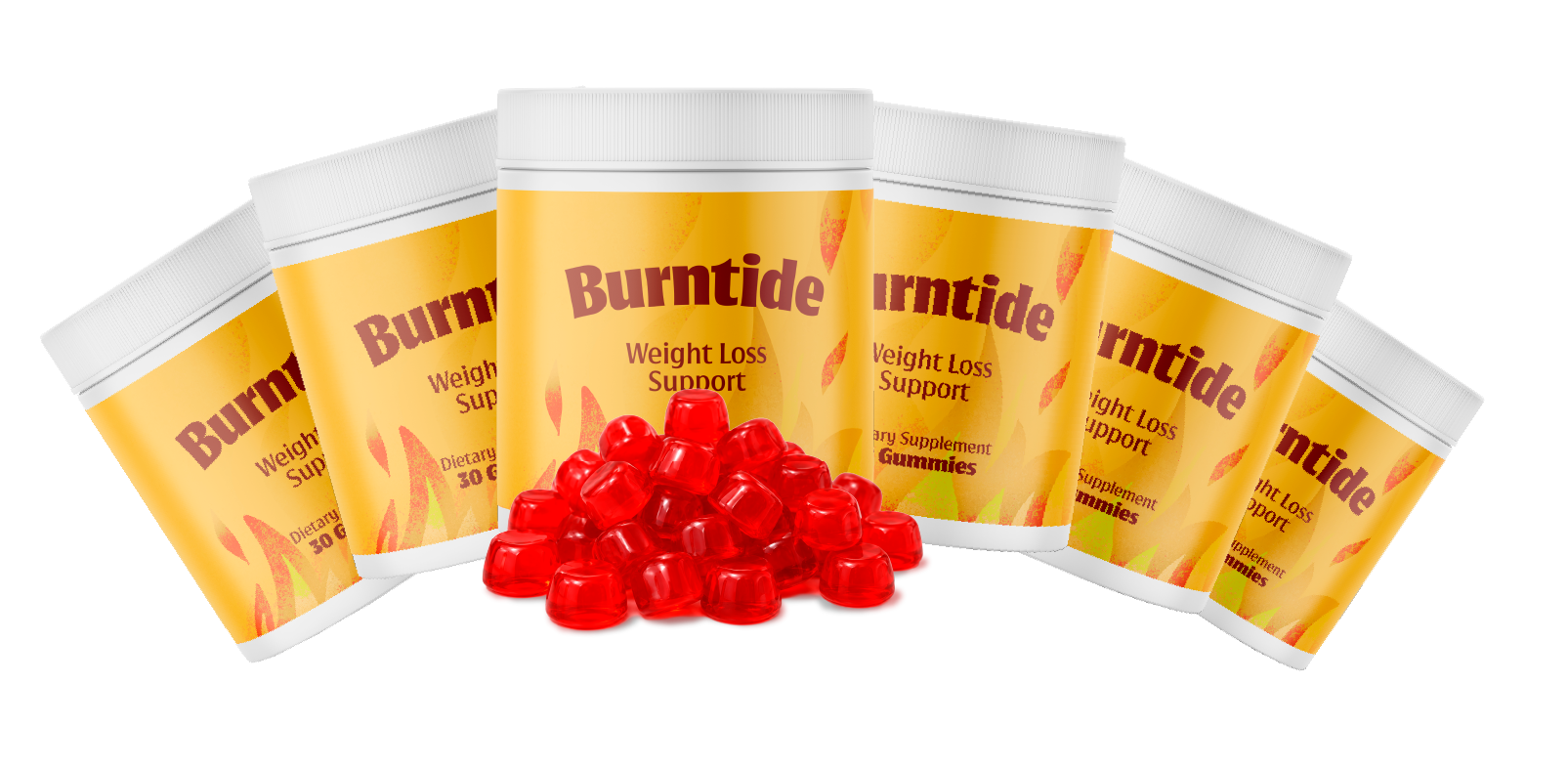 Six-bottle BurnTide package shown in official materials